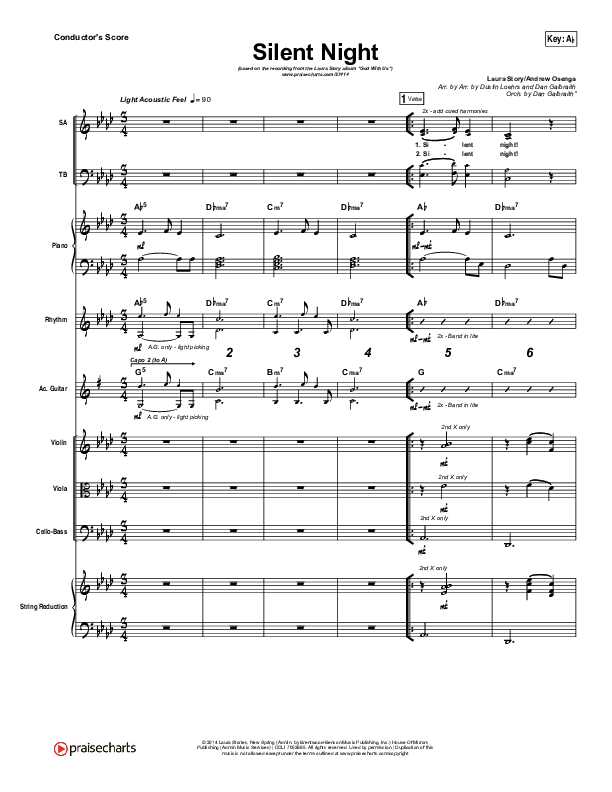 Silent Night Conductor's Score (Laura Story)