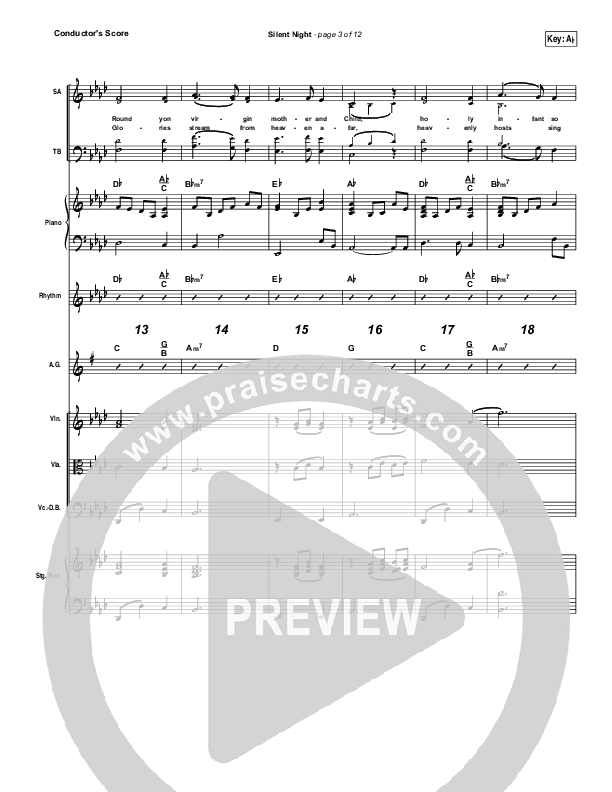 Silent Night Conductor's Score (Laura Story)