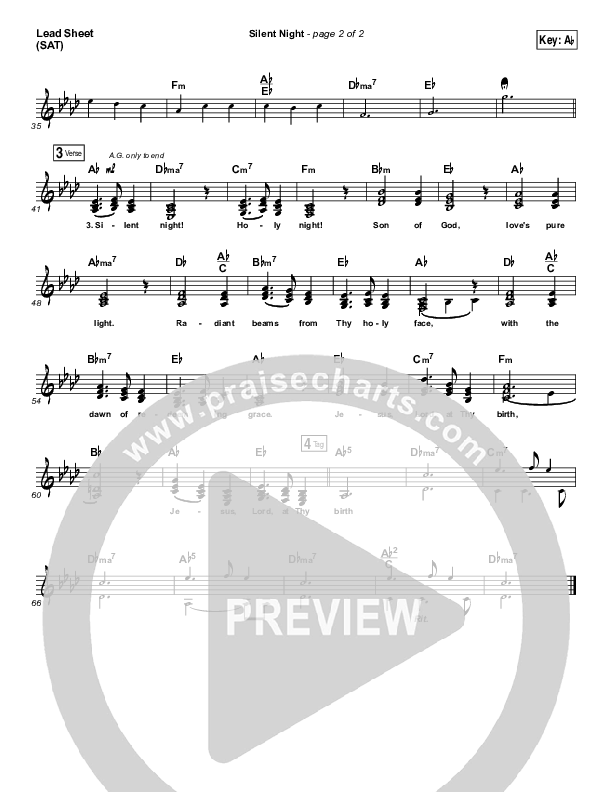 Silent Night Lead Sheet (SAT) (Laura Story)