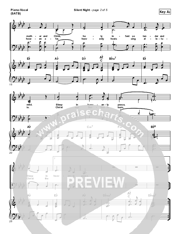 Silent Night Piano/Vocal (SATB) (Laura Story)