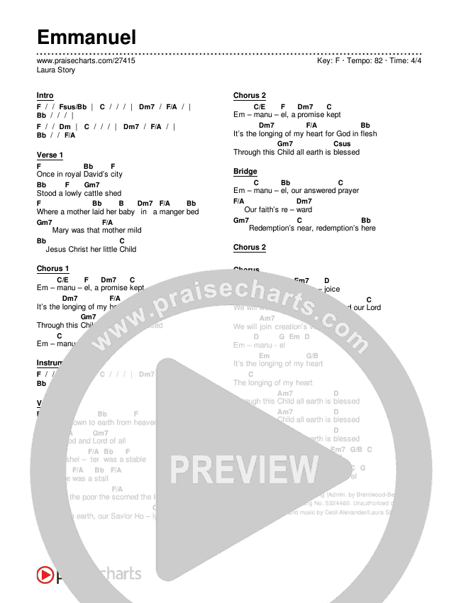 Emmanuel Chords & Lyrics (Laura Story)