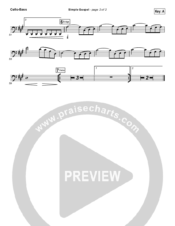 Simple Gospel Cello/Bass (United Pursuit)