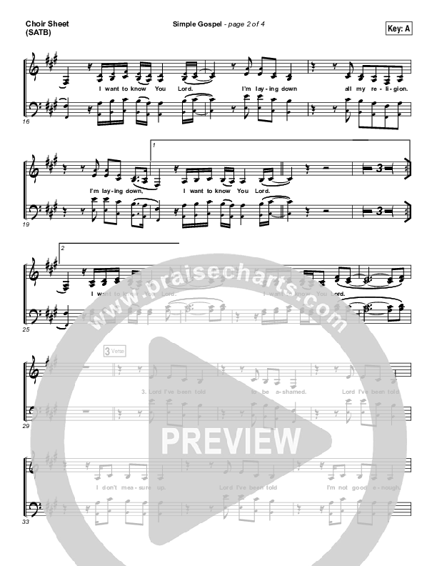 Simple Gospel Choir Vocals (SATB) (United Pursuit)