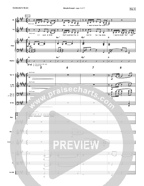 Simple Gospel Conductor's Score (United Pursuit)