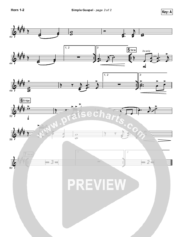 Simple Gospel French Horn 1/2 (United Pursuit)