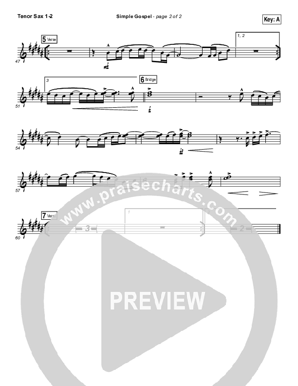 Simple Gospel Tenor Sax 1/2 (United Pursuit)