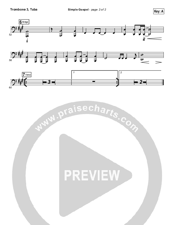 Simple Gospel Trombone 3/Tuba (United Pursuit)