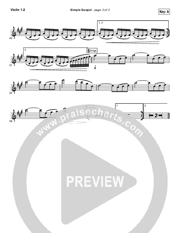 Simple Gospel Violin 1/2 (United Pursuit)