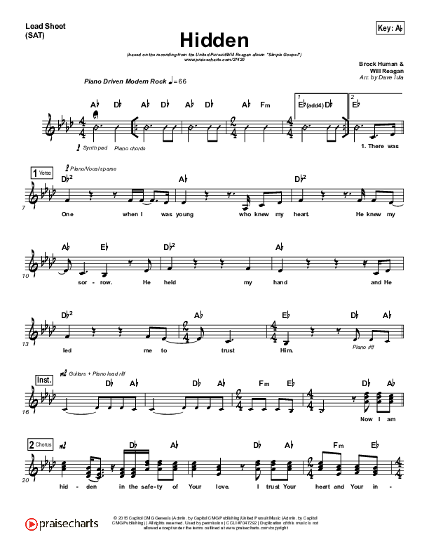 Hidden Lead Sheet (SAT) (United Pursuit / Will Reagan)