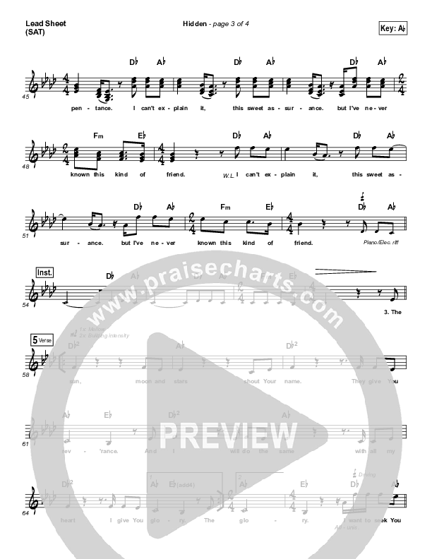 Hidden Lead Sheet (SAT) (United Pursuit / Will Reagan)