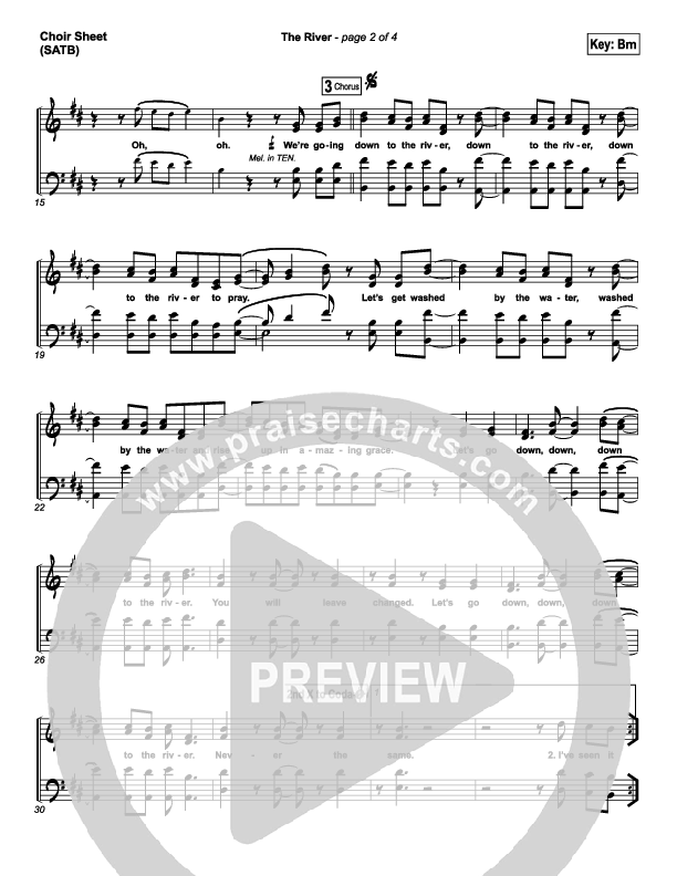 The River Choir Sheet (SATB) (Jordan Feliz)