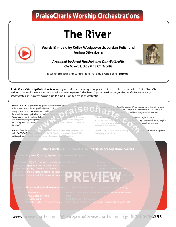 Paranafloden fax Kunde The River Orchestration (Jordan Feliz) - PraiseCharts