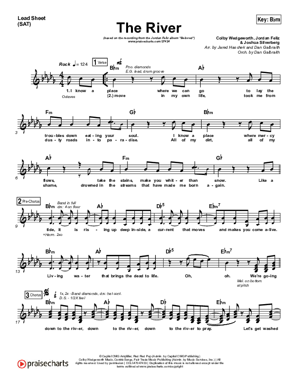 The River Lead Sheet (SAT) (Jordan Feliz)