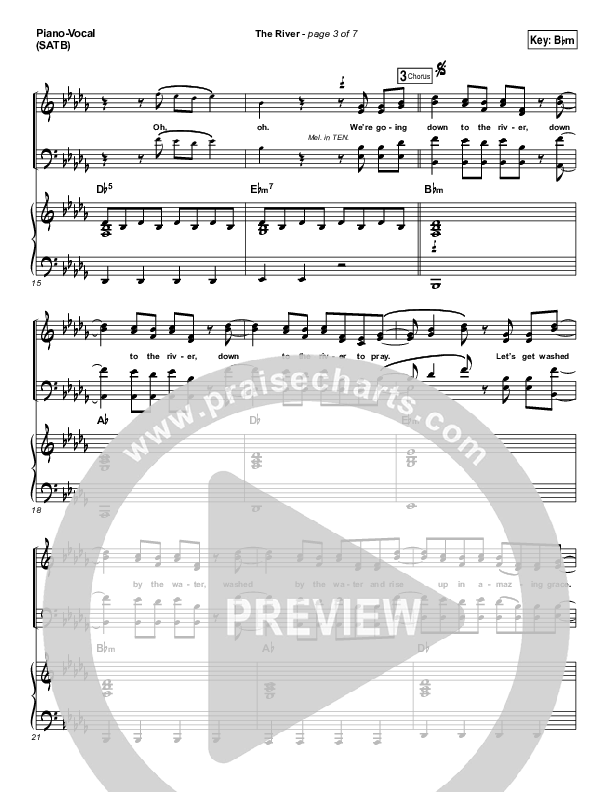 The River Piano/Vocal (SATB) (Jordan Feliz)