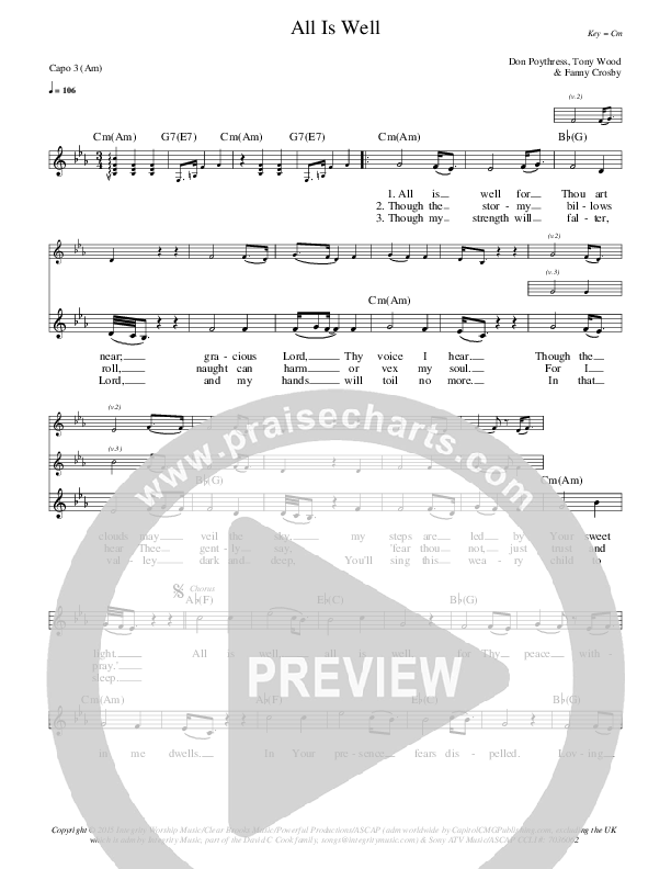 All Is Well Lead Sheet (Ricky Skaggs & The Whites)