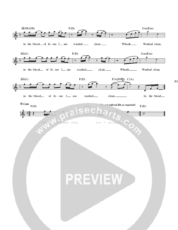 In The Blood Lead Sheet (Israel Houghton / Seth & Nirva)