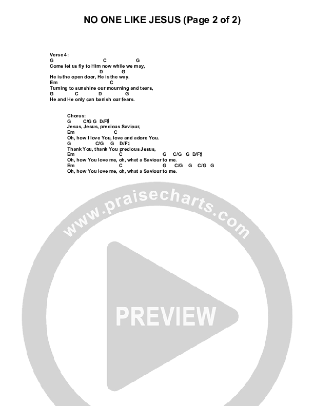 No One Like Jesus Chords & Lyrics (Michael W. Smith)