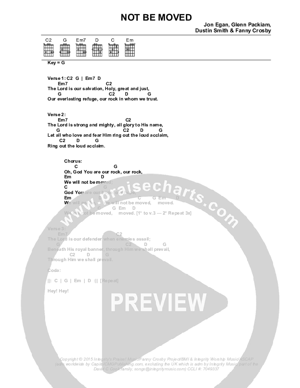 Not Be Moved Chords & Lyrics (New Life Worship / Jon Egan)