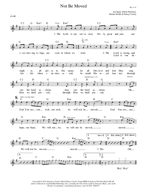 Not Be Moved Lead & Piano (New Life Worship / Jon Egan)