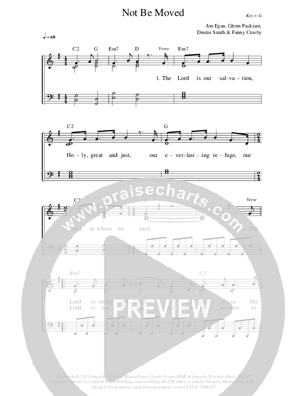 Not Be Moved Lead & Piano (New Life Worship / Jon Egan)