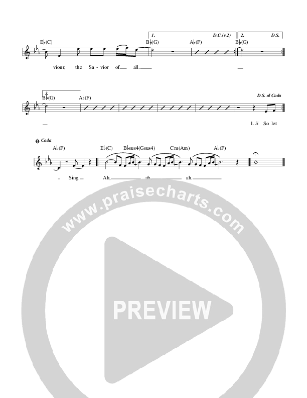 The Savior Of All Lead Sheet (Matt Redman)