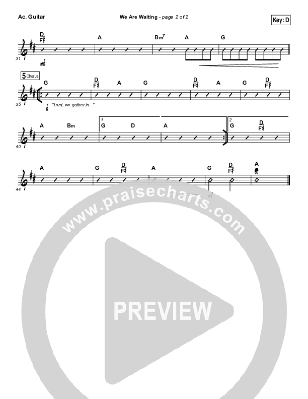 We Are Waiting Acoustic Guitar (All Sons & Daughters)