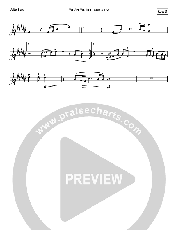 We Are Waiting Alto Sax (All Sons & Daughters)