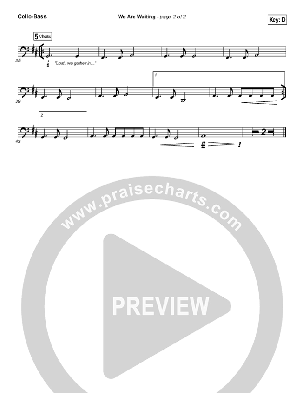 We Are Waiting Cello/Bass (All Sons & Daughters)