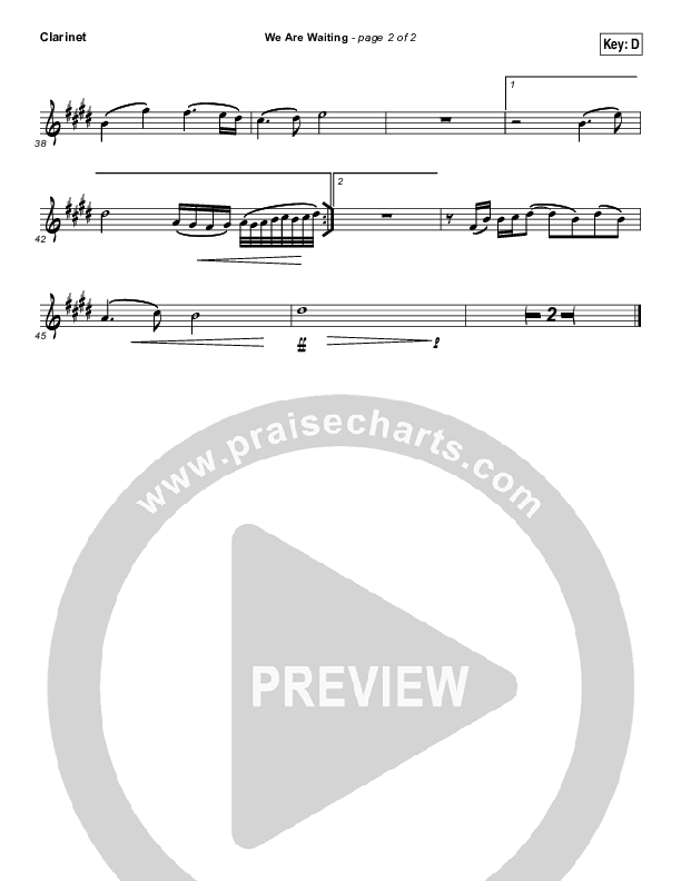 We Are Waiting Clarinet (All Sons & Daughters)