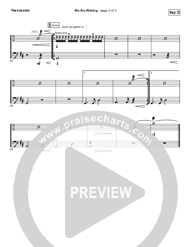 We Are Waiting Percussion (All Sons & Daughters)