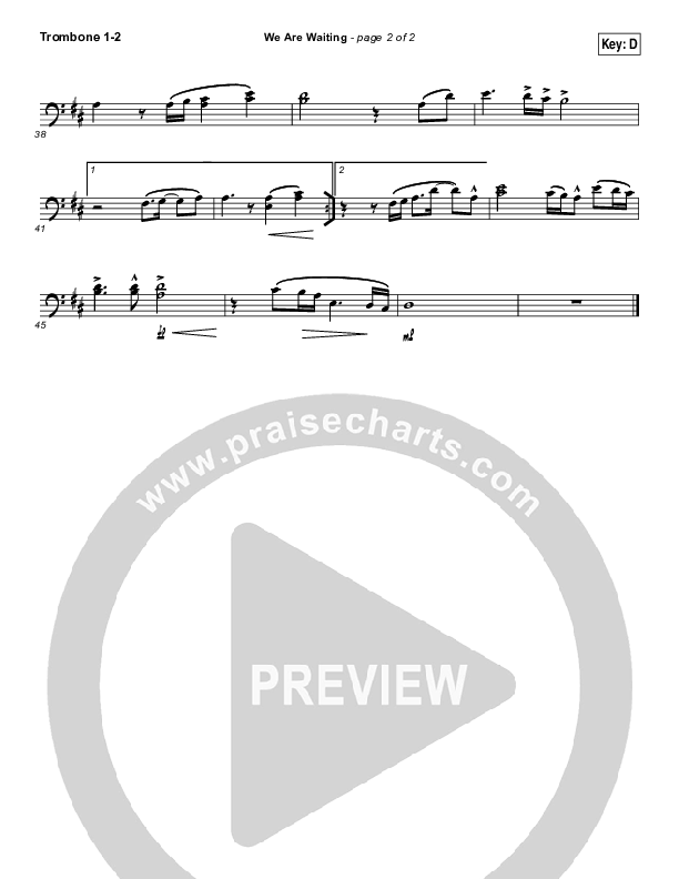 We Are Waiting Trombone 1/2 (All Sons & Daughters)