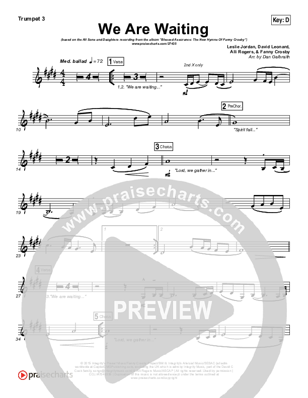 We Are Waiting Trumpet 3 (All Sons & Daughters)