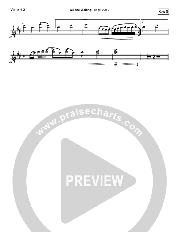 We Are Waiting Violin 1/2 (All Sons & Daughters)