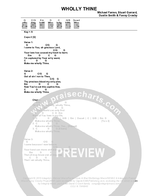 Wholly Thine Chords & Lyrics (Meredith Andrews)