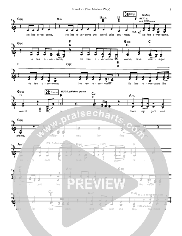 Freedom (You Made a Way)  Lead Sheet (Dave and Jess Ray)