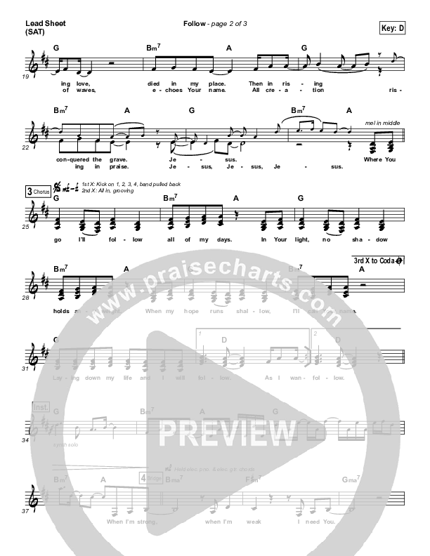 Follow Lead Sheet (Village Worship)