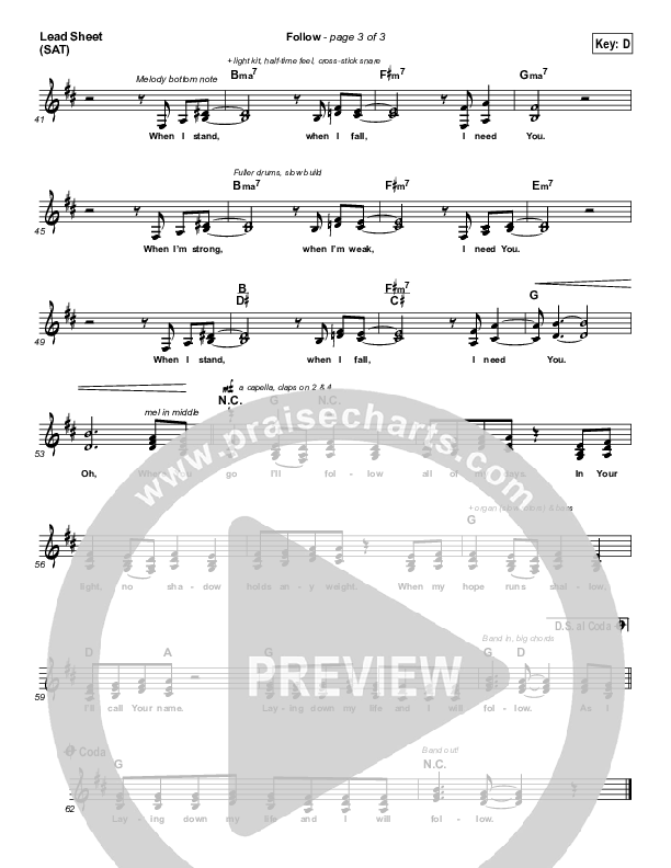 Follow Lead Sheet (Village Worship)