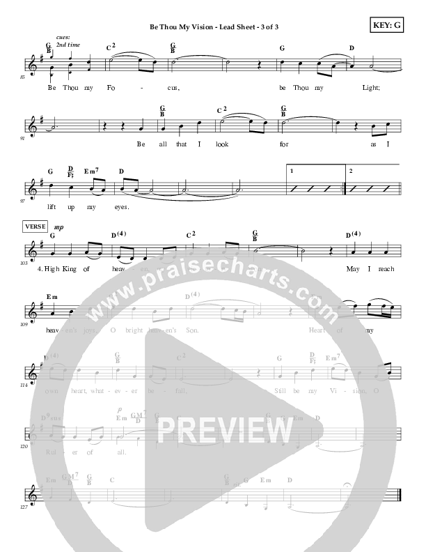 Be Thou My Vision Lead Sheet (Tommy Walker)