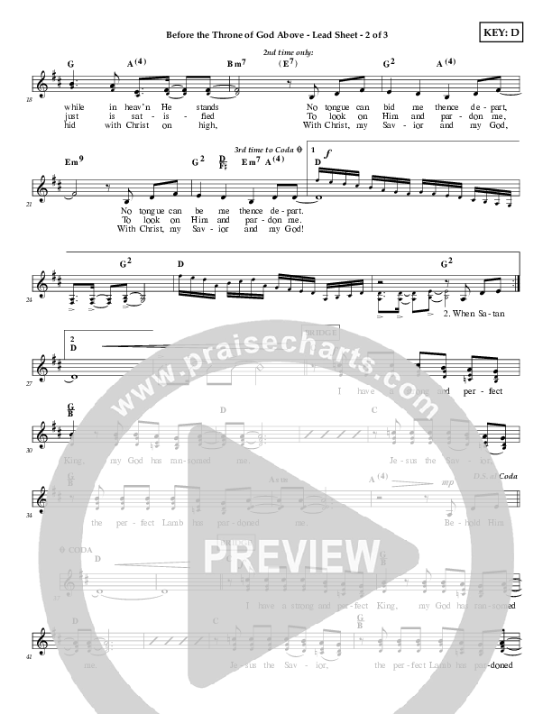 Before The Throne Of God Above Lead (SAT) (Tommy Walker)