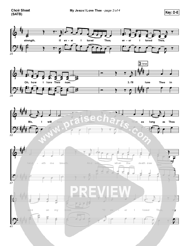 My Jesus I Love Thee Choir Vocals (SATB) (Tommy Walker)