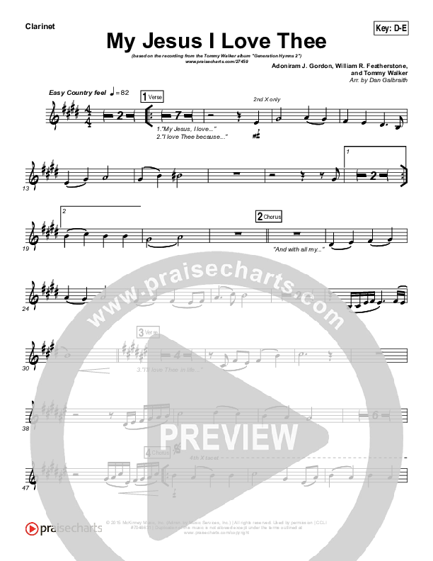 My Jesus I Love Thee Wind Pack (Tommy Walker)