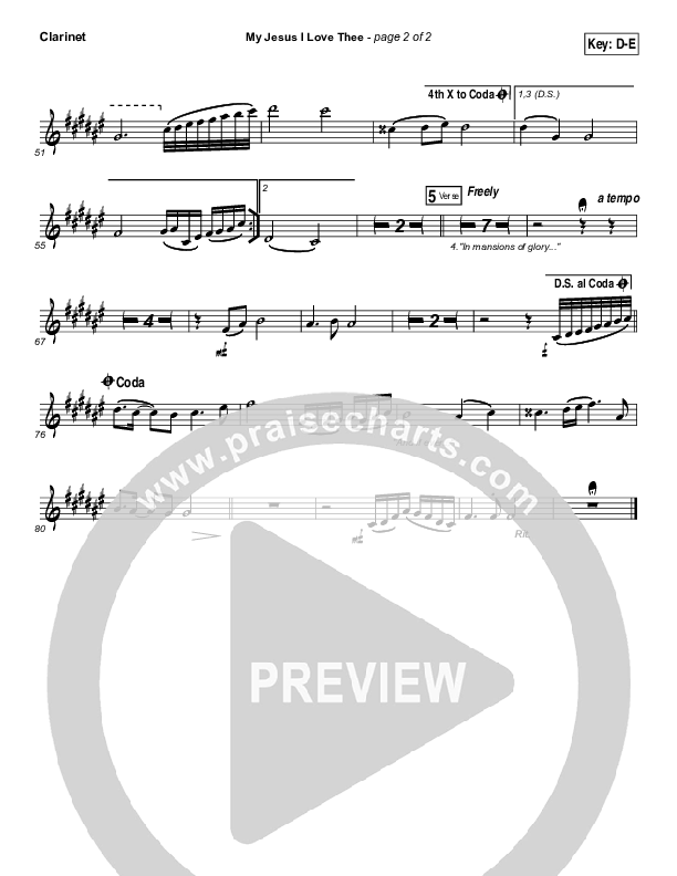 My Jesus I Love Thee Clarinet (Tommy Walker)