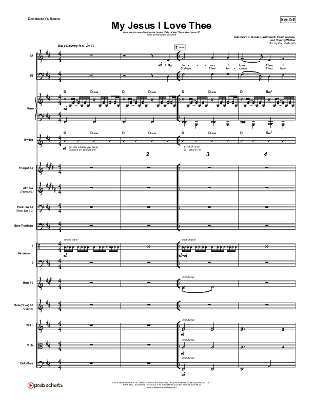 My Jesus I Love Thee Conductor's Score (Tommy Walker)