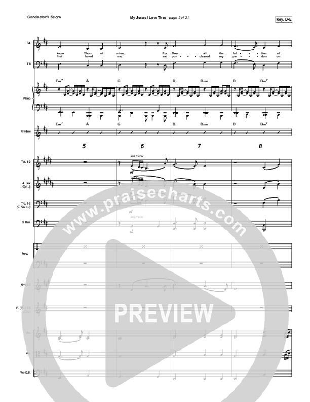 My Jesus I Love Thee Conductor's Score (Tommy Walker)