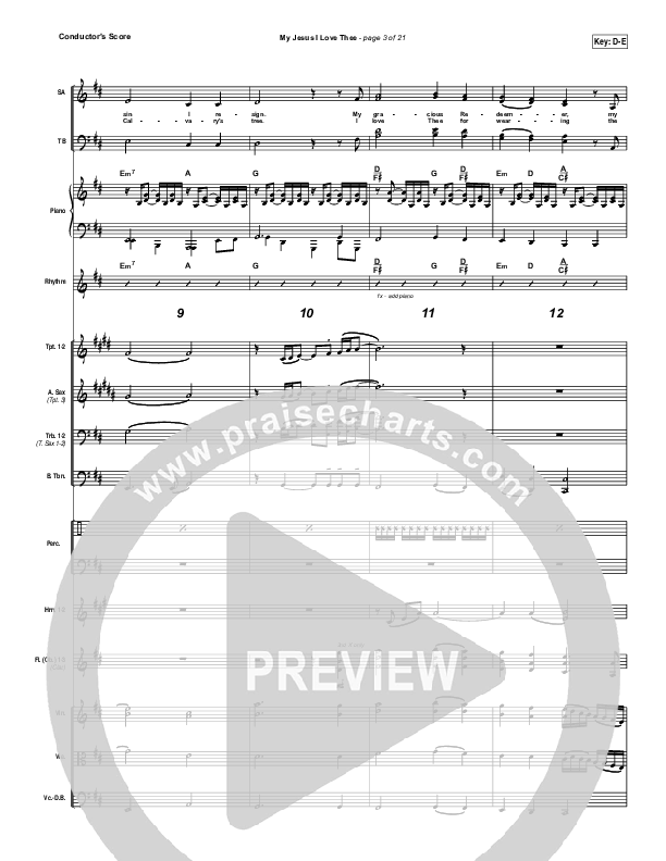 My Jesus I Love Thee Conductor's Score (Tommy Walker)