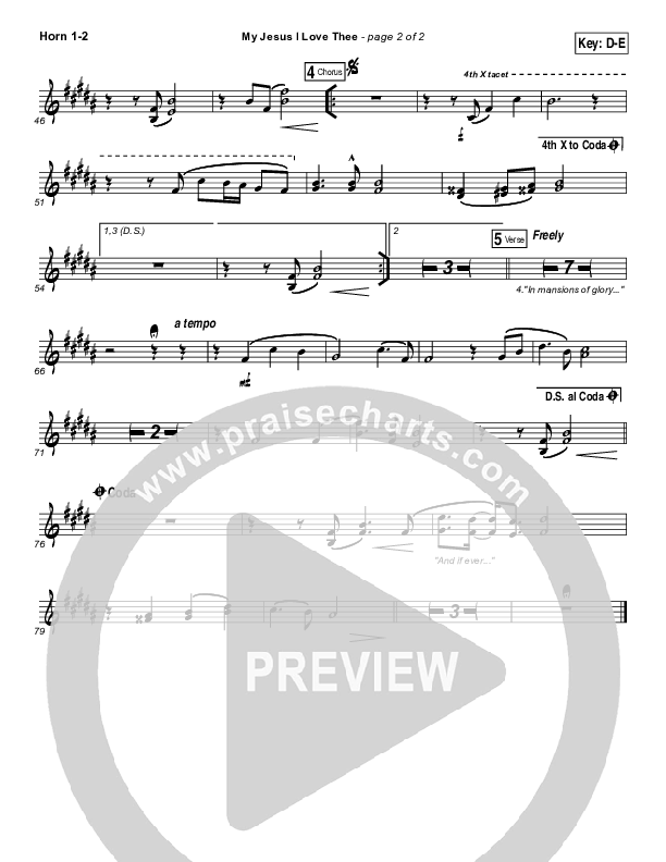 My Jesus I Love Thee French Horn 1/2 (Tommy Walker)