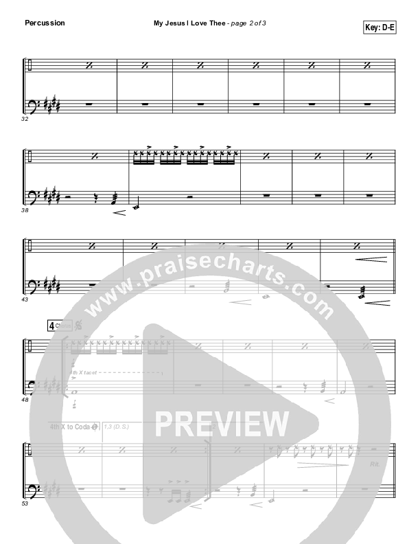 My Jesus I Love Thee Percussion (Tommy Walker)