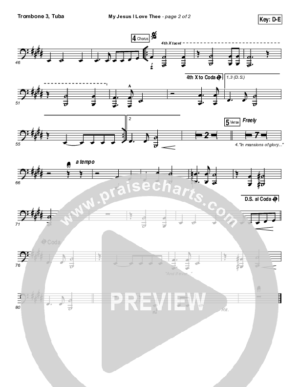 My Jesus I Love Thee Trombone 3/Tuba (Tommy Walker)