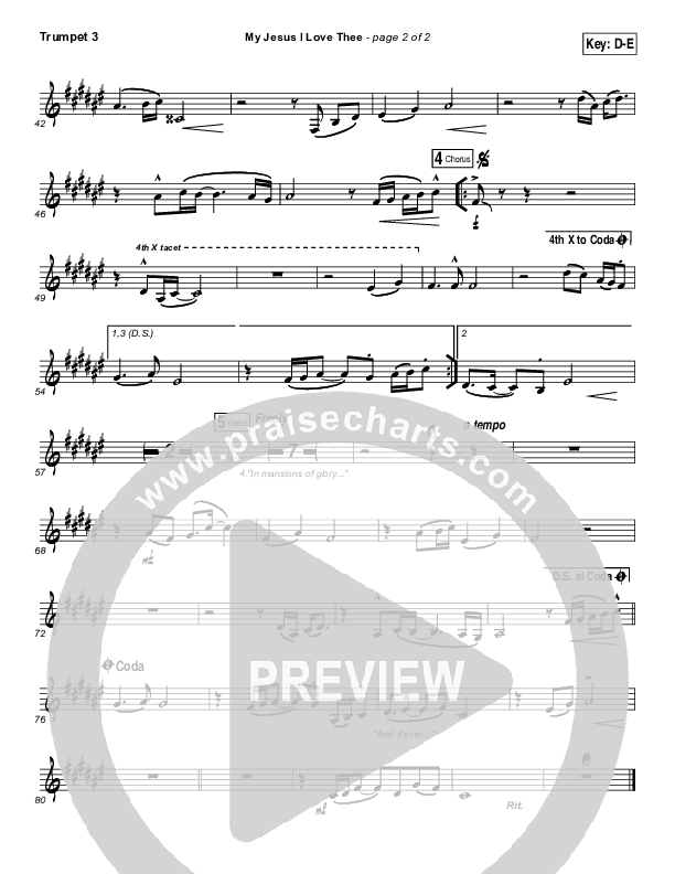 My Jesus I Love Thee Trumpet 3 (Tommy Walker)