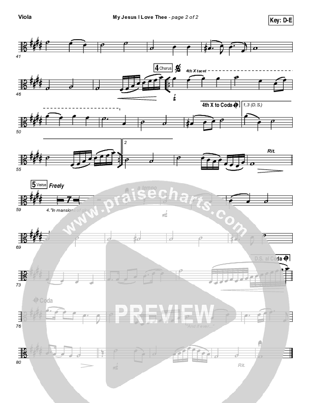 My Jesus I Love Thee Viola (Tommy Walker)